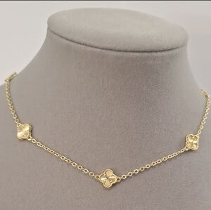 14kt Gold filled double sided 9mm Clover Necklace.
